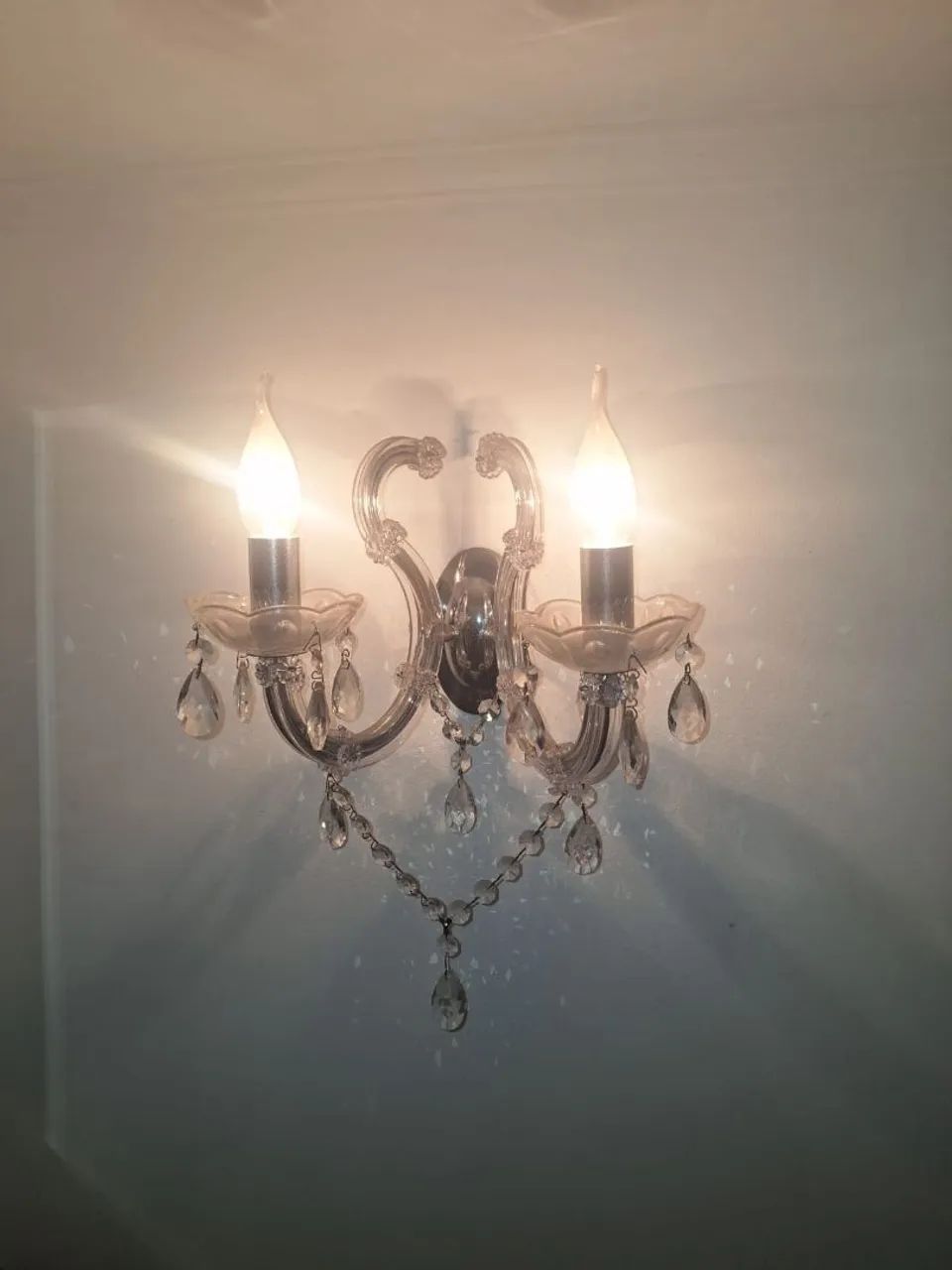 Arandela de vidro candelabro com dois braços estilo clássico 