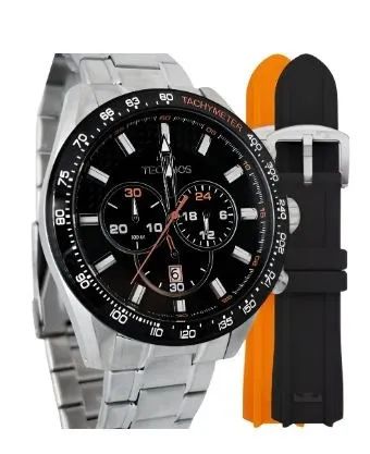 Kit Relógio Technos Masculino Cronógrafo Troca Pulseiras - Foto 5