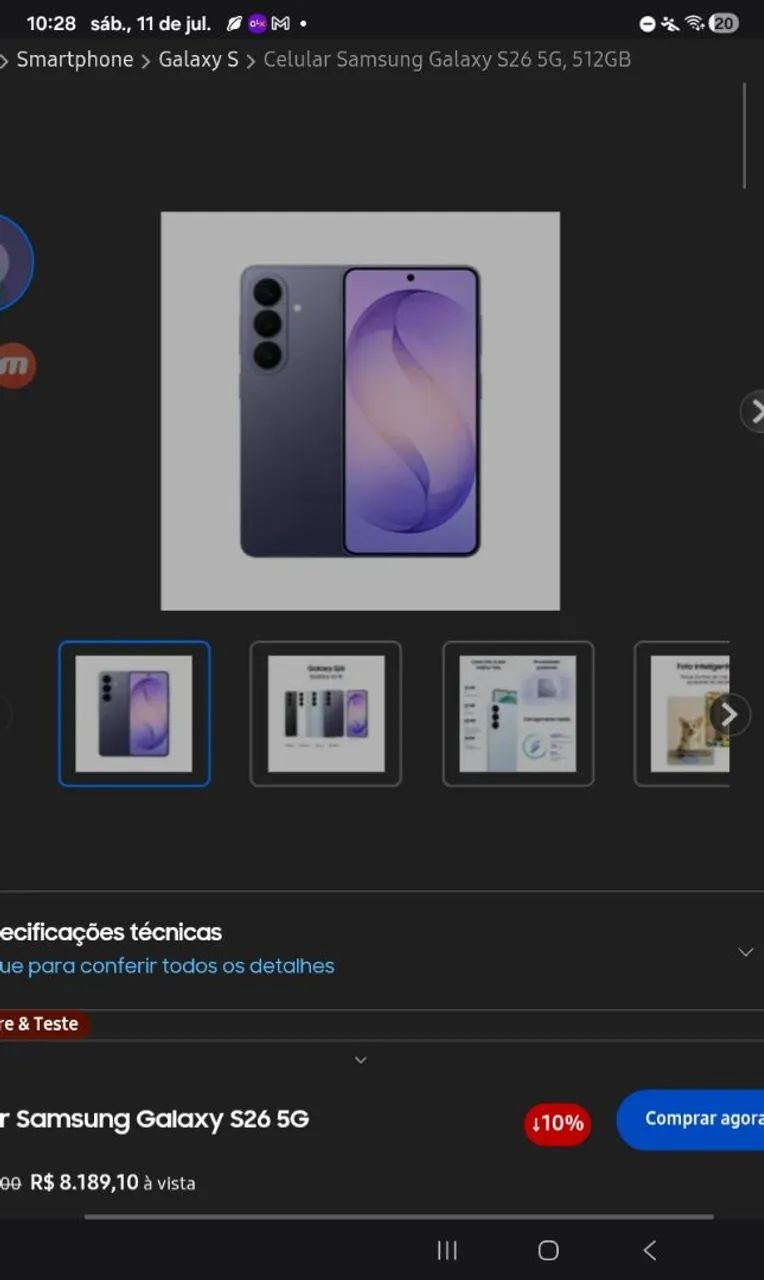 Samsung S26 Ultra Violeta