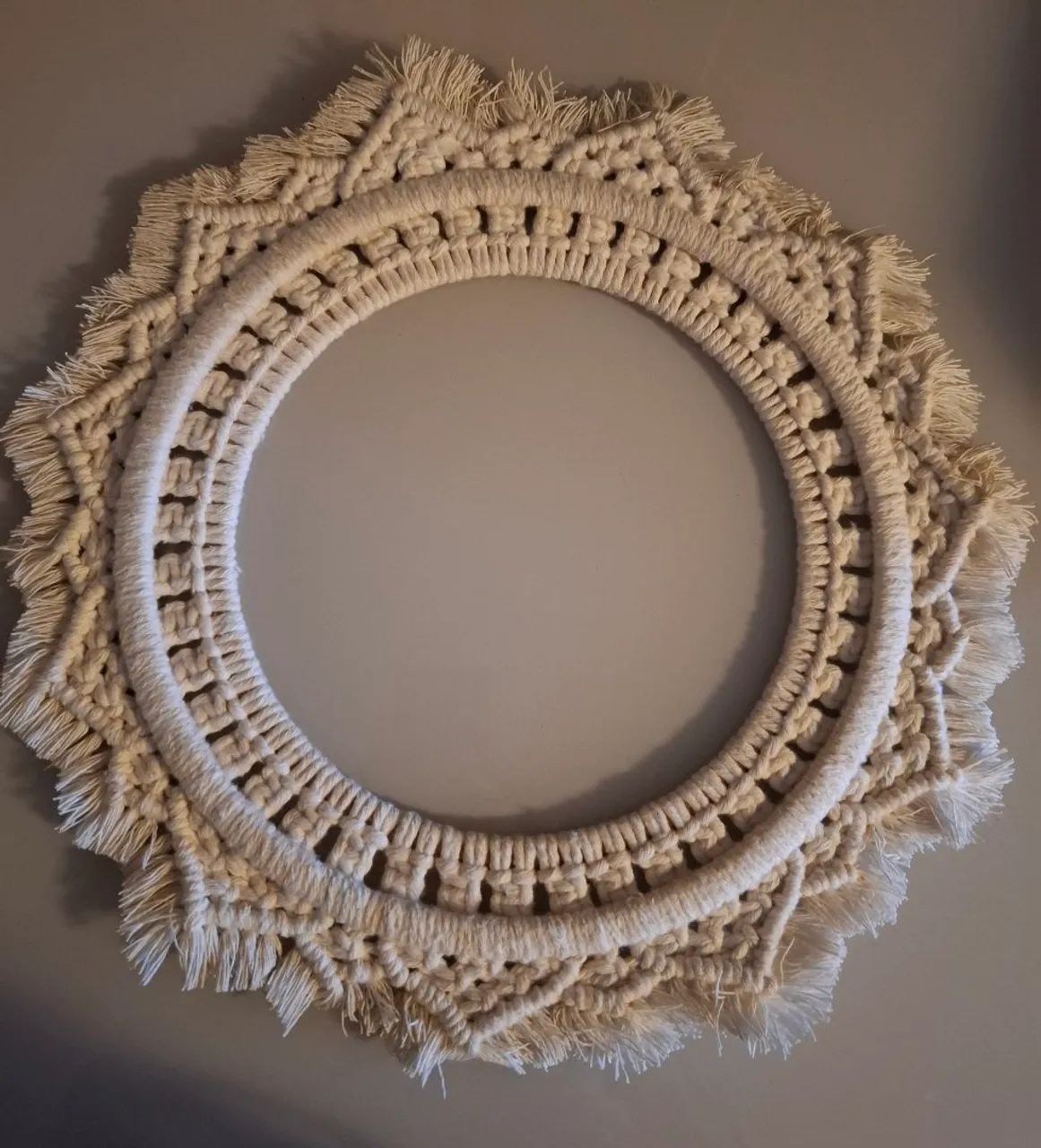Três Molduras para espelho em Macrame - Foto 2