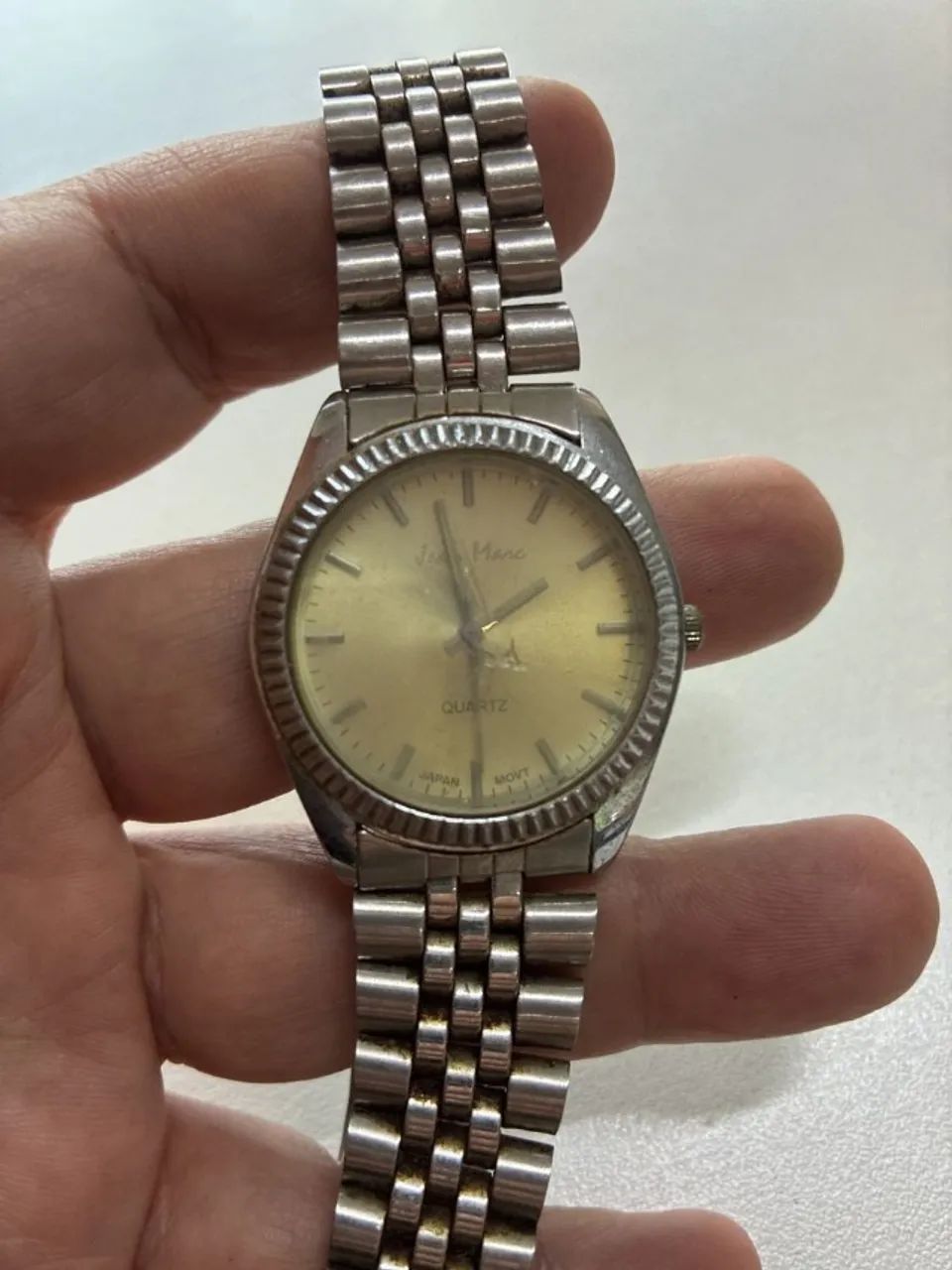 relógio jean marc quartz prateado