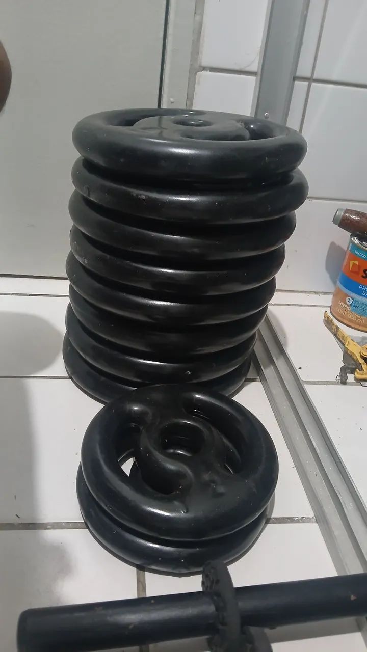 Kit pesos e halteres - Foto 2