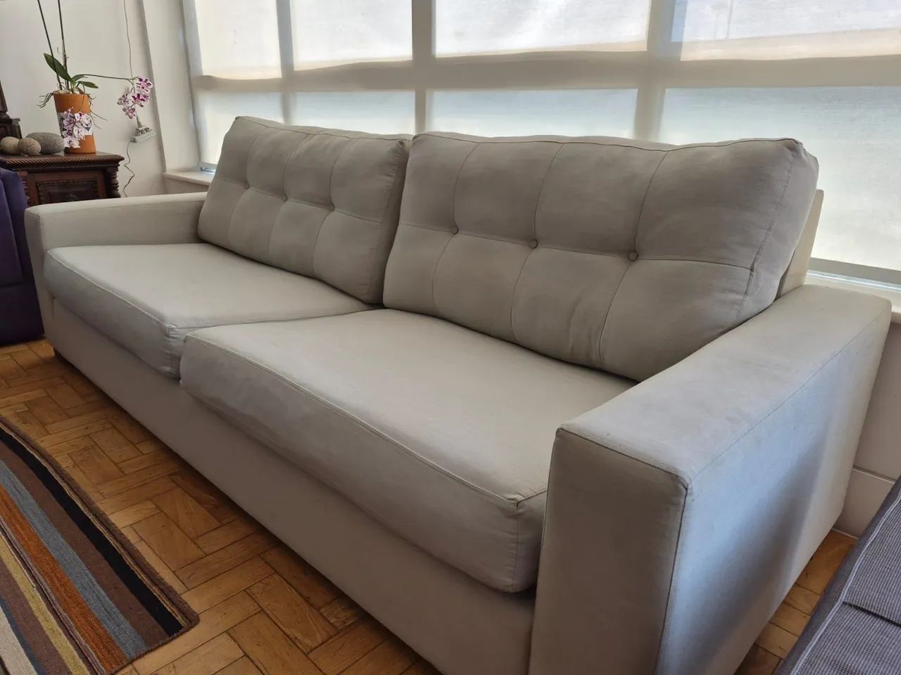 Sofá 290*90cm Lino cinza - Foto 5