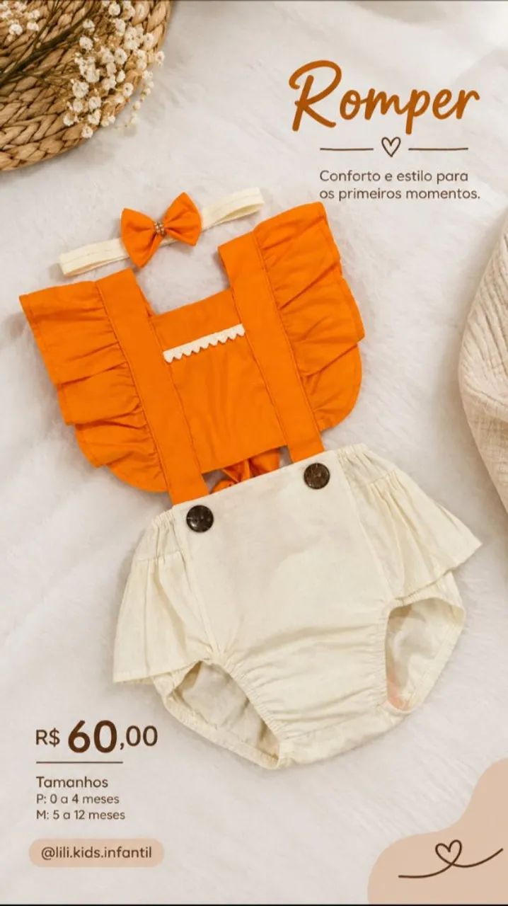 Romper Infantil Moana 0 a 12 meses 