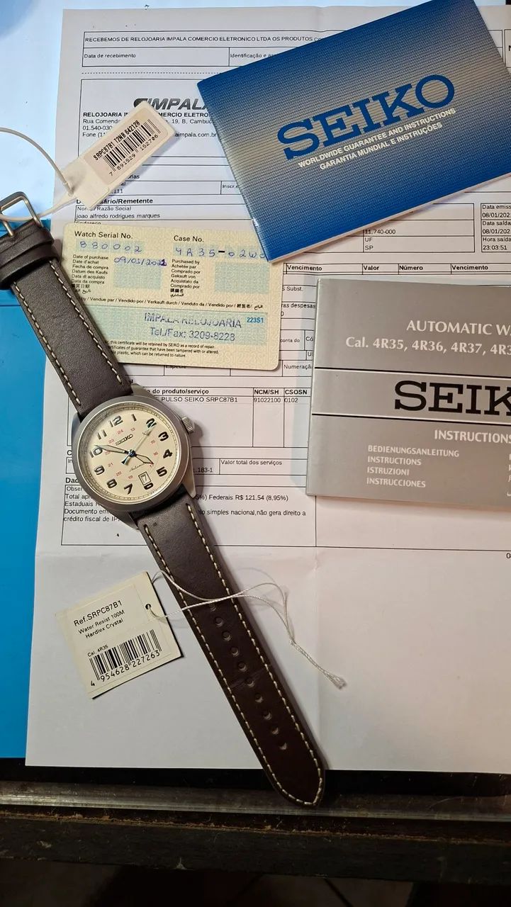 Seiko SRPC87B1 Automático 4R35 - Completo c/ Caixa, NF e Manual - Foto 3