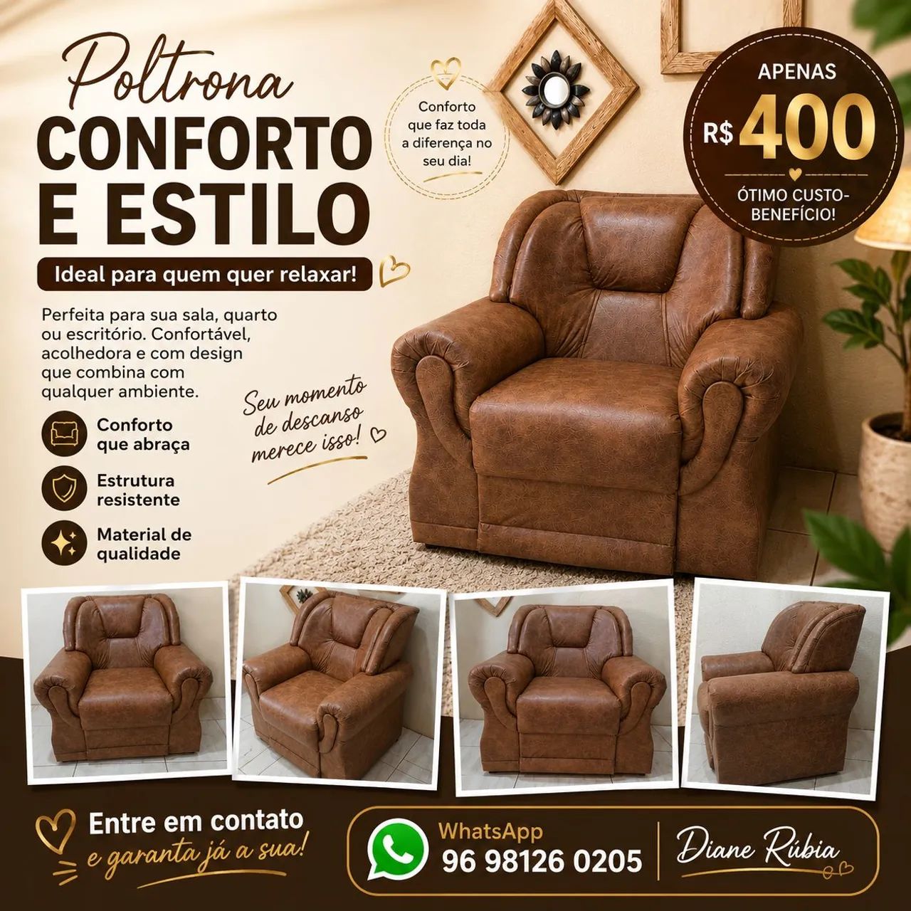 Vendo poltrona clássica. 