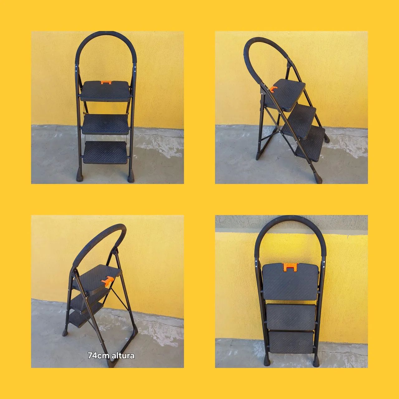 Escada dobrável 3 degraus 