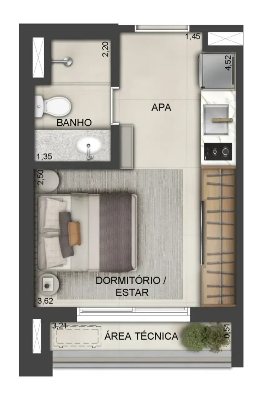 PLANTA 23m²