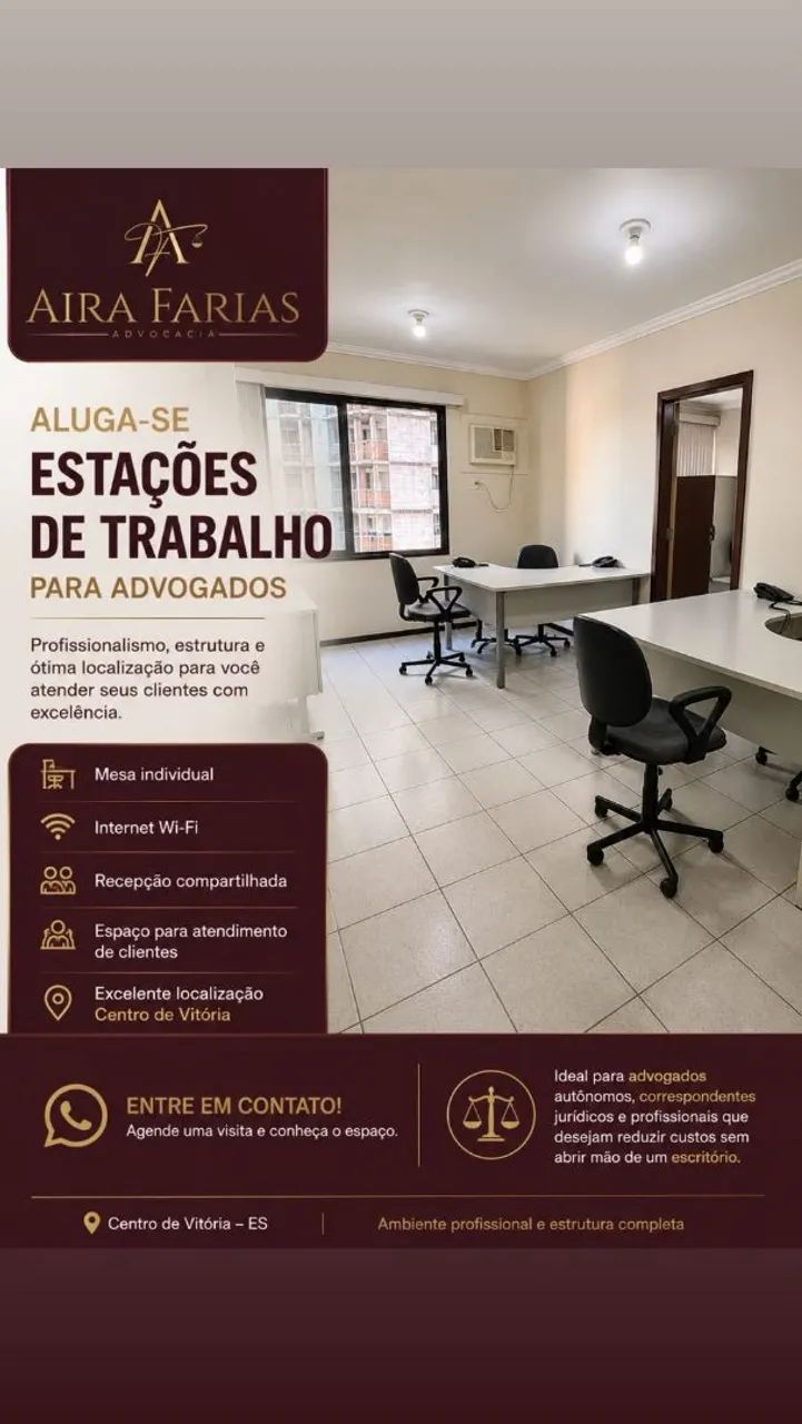 Alugo estações de trabalho para advogados.