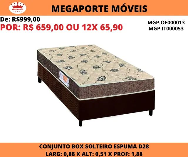 Conjunto Box Espuma D28 Solteiro 