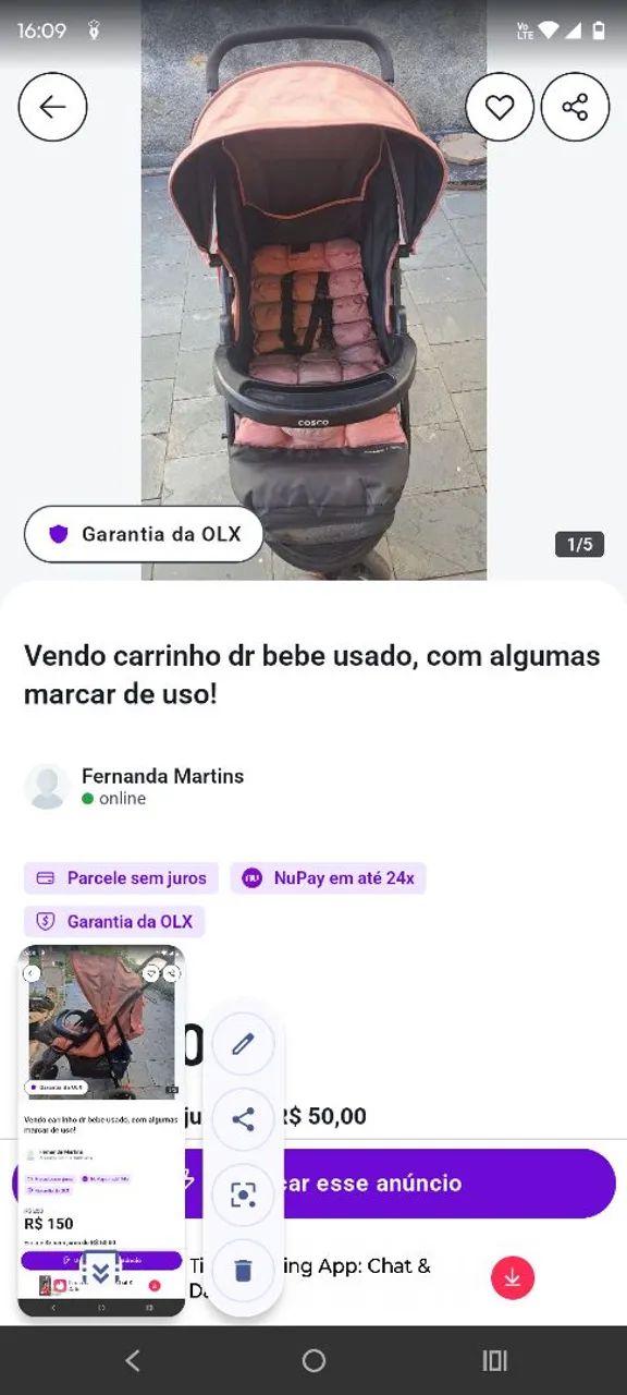 Carrinho de bebê usado - Foto 2