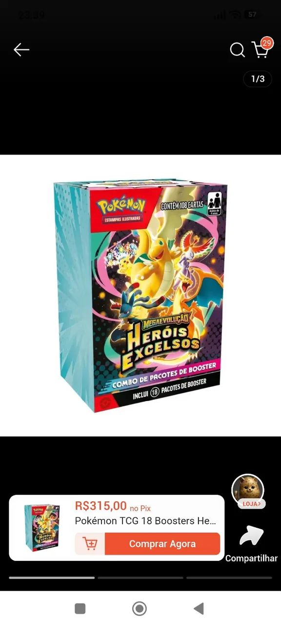 Combo de Boosters Pokémon Heróis Excelsos  - Foto 3