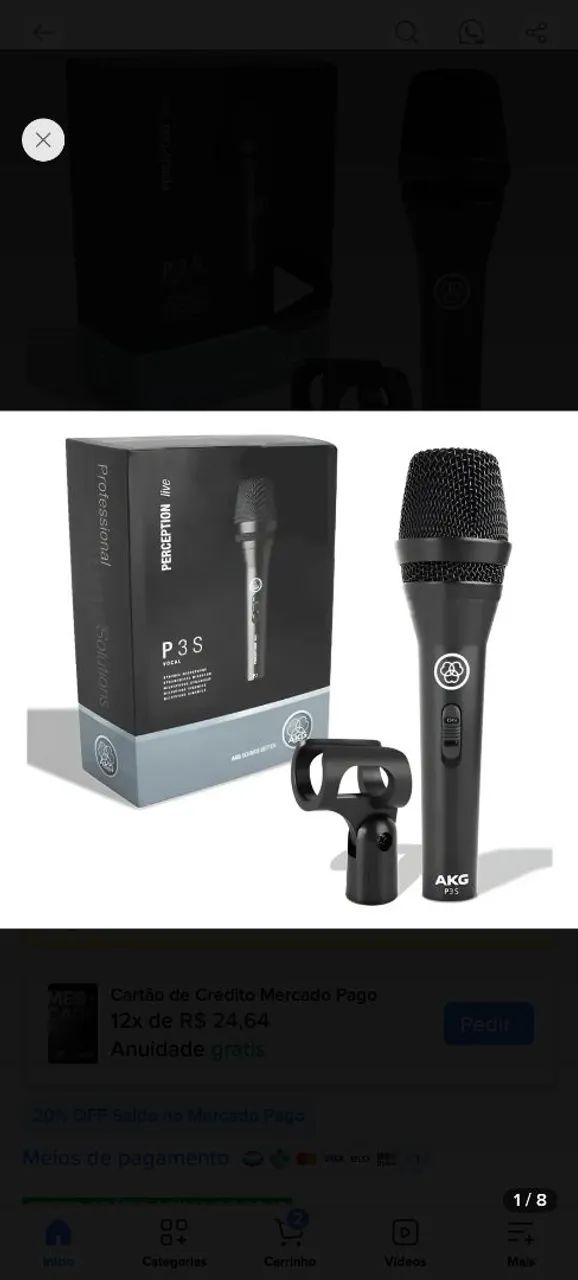 Microfone akg p3s 