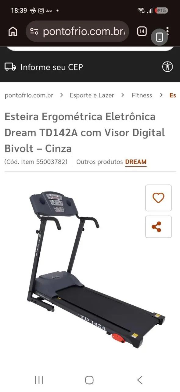 Esteira para até 120kg