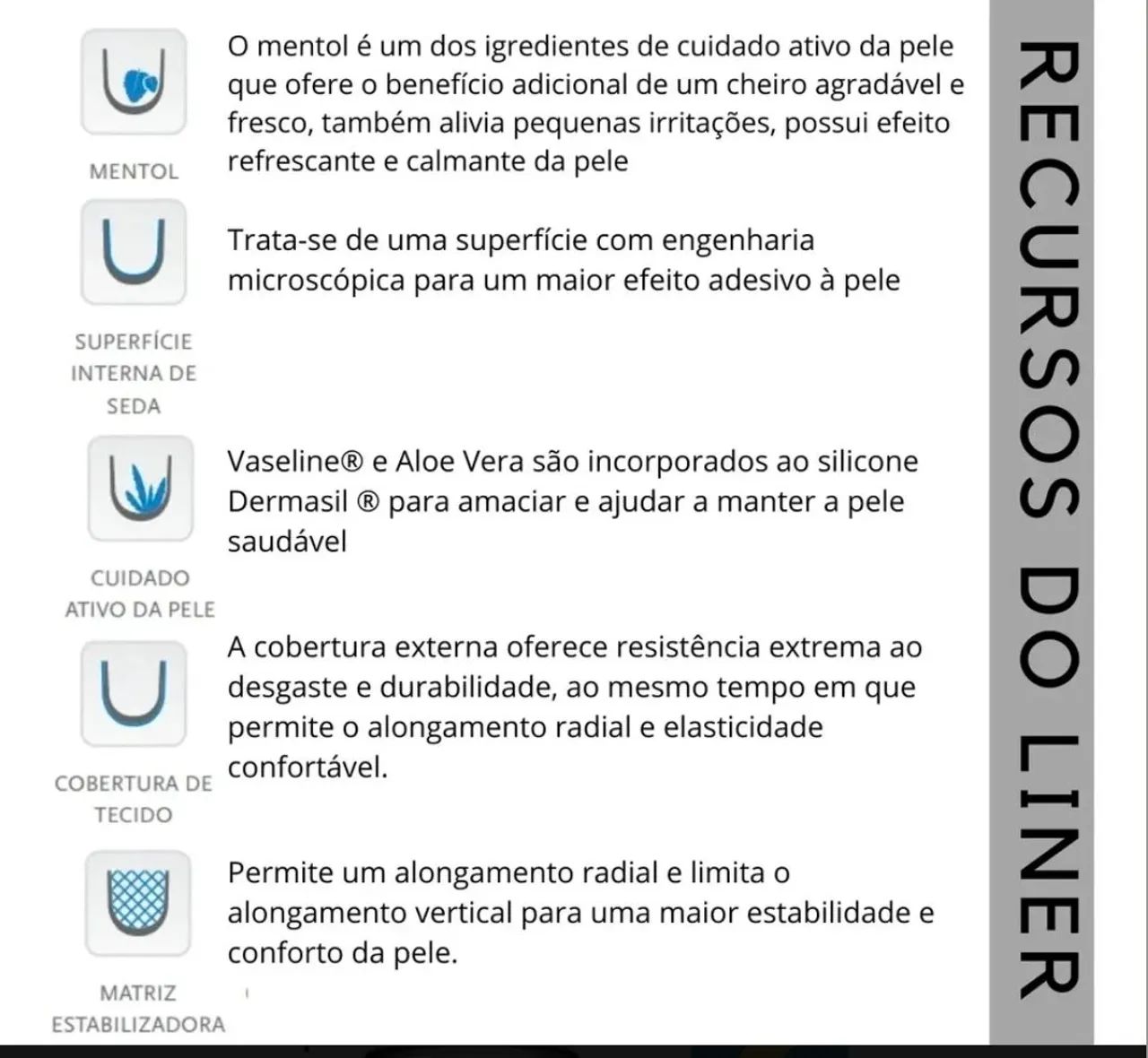 Liner de silicone  x5 anéis marca ossur  - Foto 3