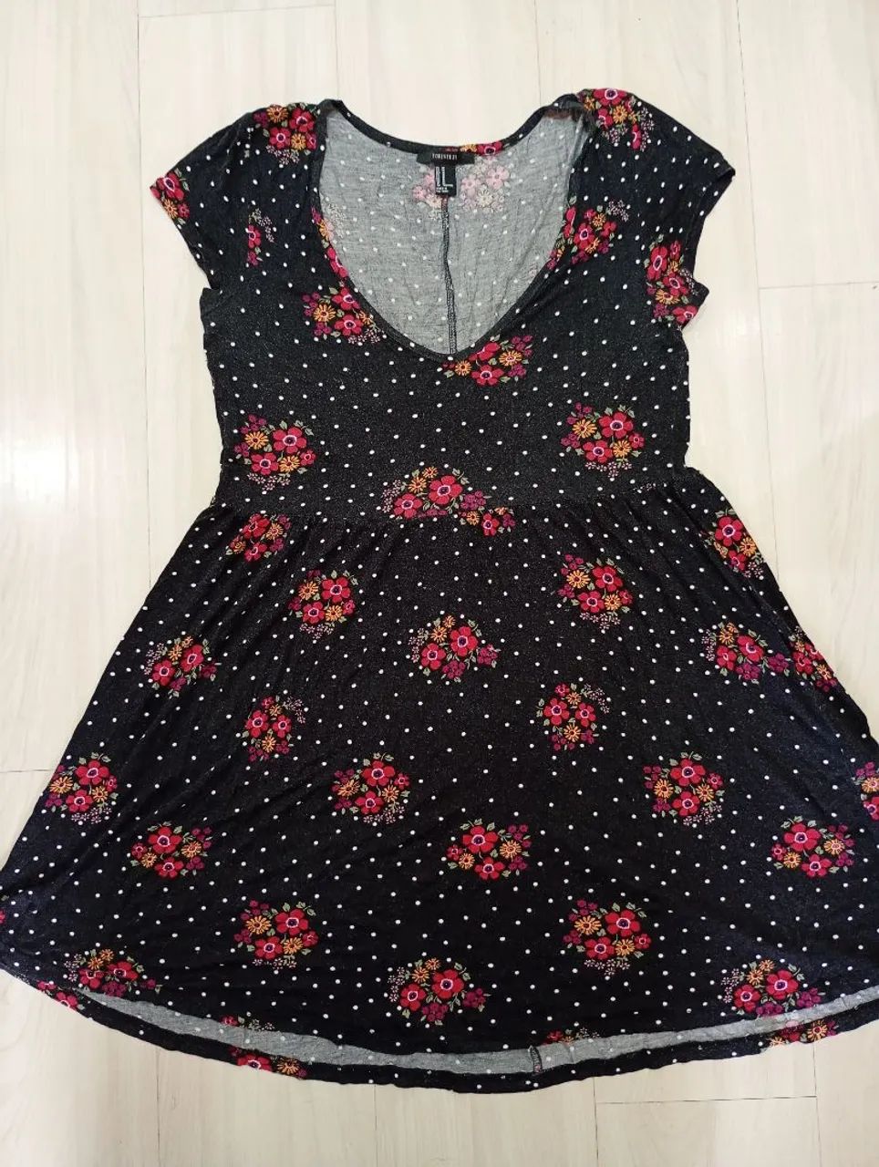 Vestido Florido, Forever21, tamanho M