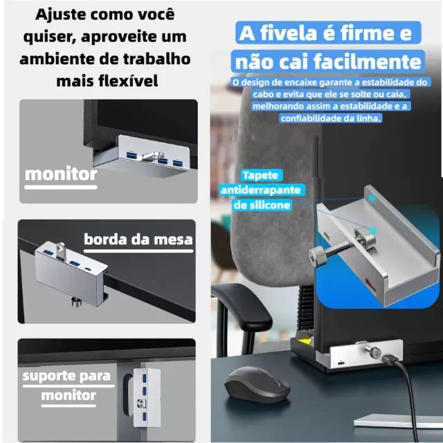 Hub USB HREBOS USB A USB C SD TF - Foto 4