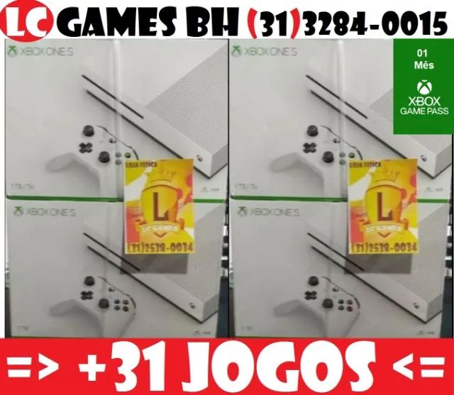 XBOX .ONE S 1TB/500GB vai 31 JOGOs e 06 MESEs GAR4NTIA e BRÍNDES