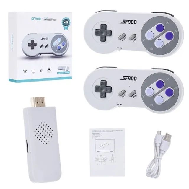 SF900 Retrô Videogame Super Nintendo 1500 Jogo 2 Controles Sem Fio Para Dois  Jogadores - Escorrega o Preço