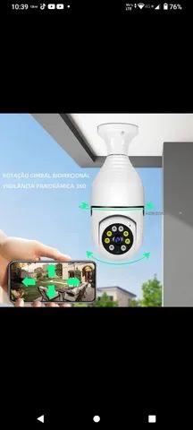 Câmera De Vigilância Bulbo Visão Noturna Zoom De Rastreamento Humano Automático wifi