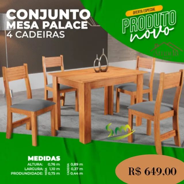 Conjunto de mesa lótus com 4 cadeiras , Entrega  em 3 dias  - Foto 6