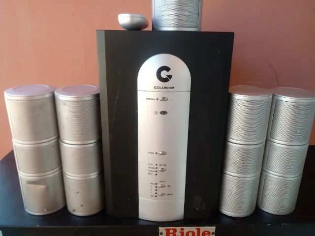 home theater goldship 5.1 c/controle ,, com seletor de voltagem 