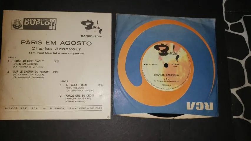Disco de vinil(2) compacto Charles Aznavour - Foto 2