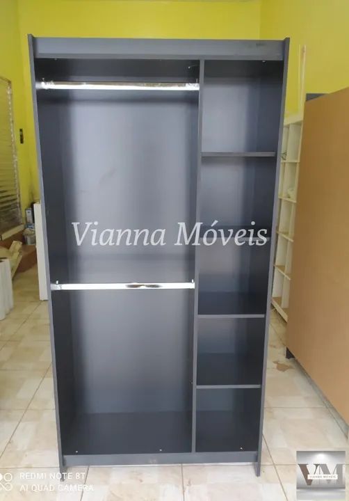 Cabideiro Duplo com Colmeia Lateral - Preto - Foto 2