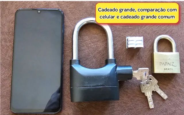 Cadeado Com Alarme Para Moto, Bicicleta, Bike etc Antifurto + Brinde, Com três chaves - Foto 4