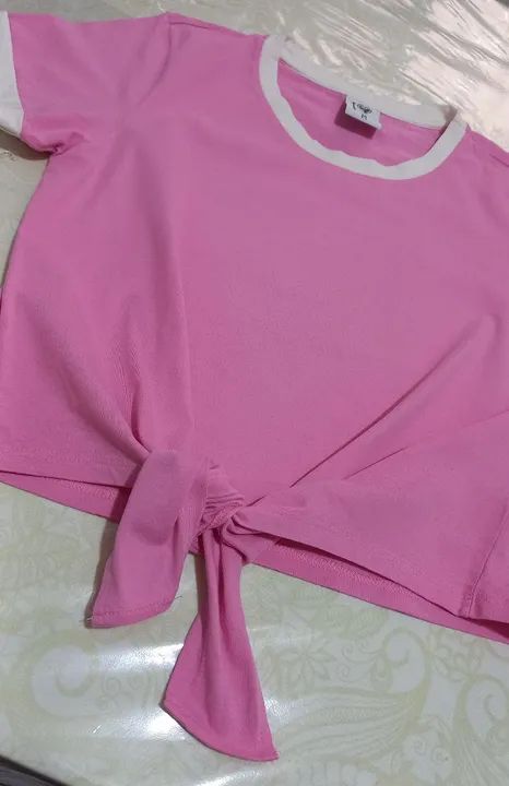 Baby look cropped tam M rosa  - Foto 3