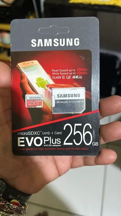 Cartão De Memória Samsung Micro Sd 256Gb EvoPlus Classe 10 - 4K 1 Linha  