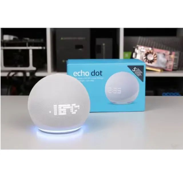 Echo Dot (5ª geração) Smart Speaker com relógio e Alexa  Branco
