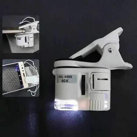 Mini Microscópio Lupa Portátil Câmera Zoom Led 60x para Celular - Foto 5
