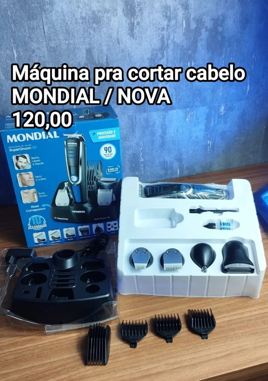 Máquina de Cortar Cabelo Mondial SuperGroom-10 - Nova