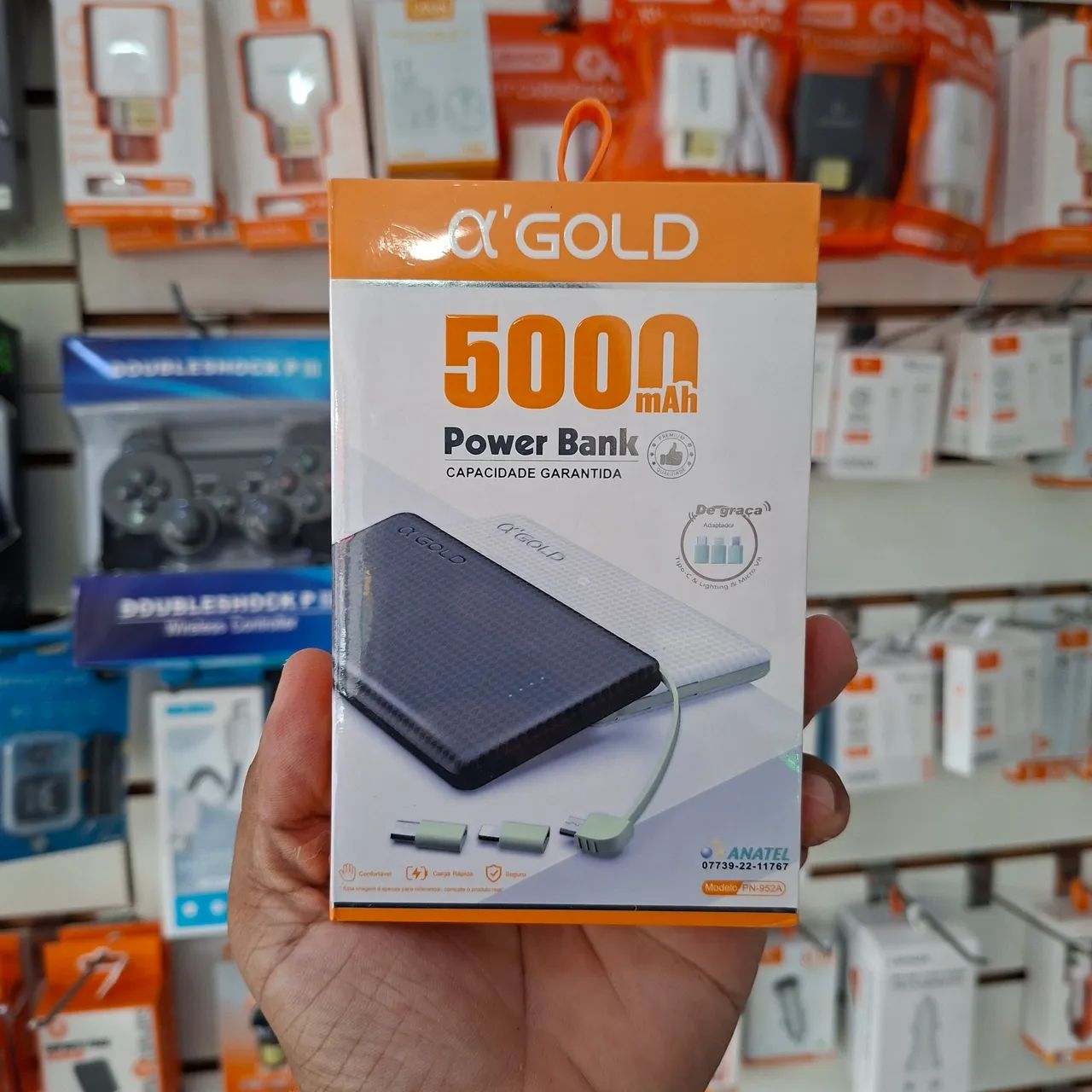 Carregador portátil 5.000 mAh Agold - entrega em slz e região 