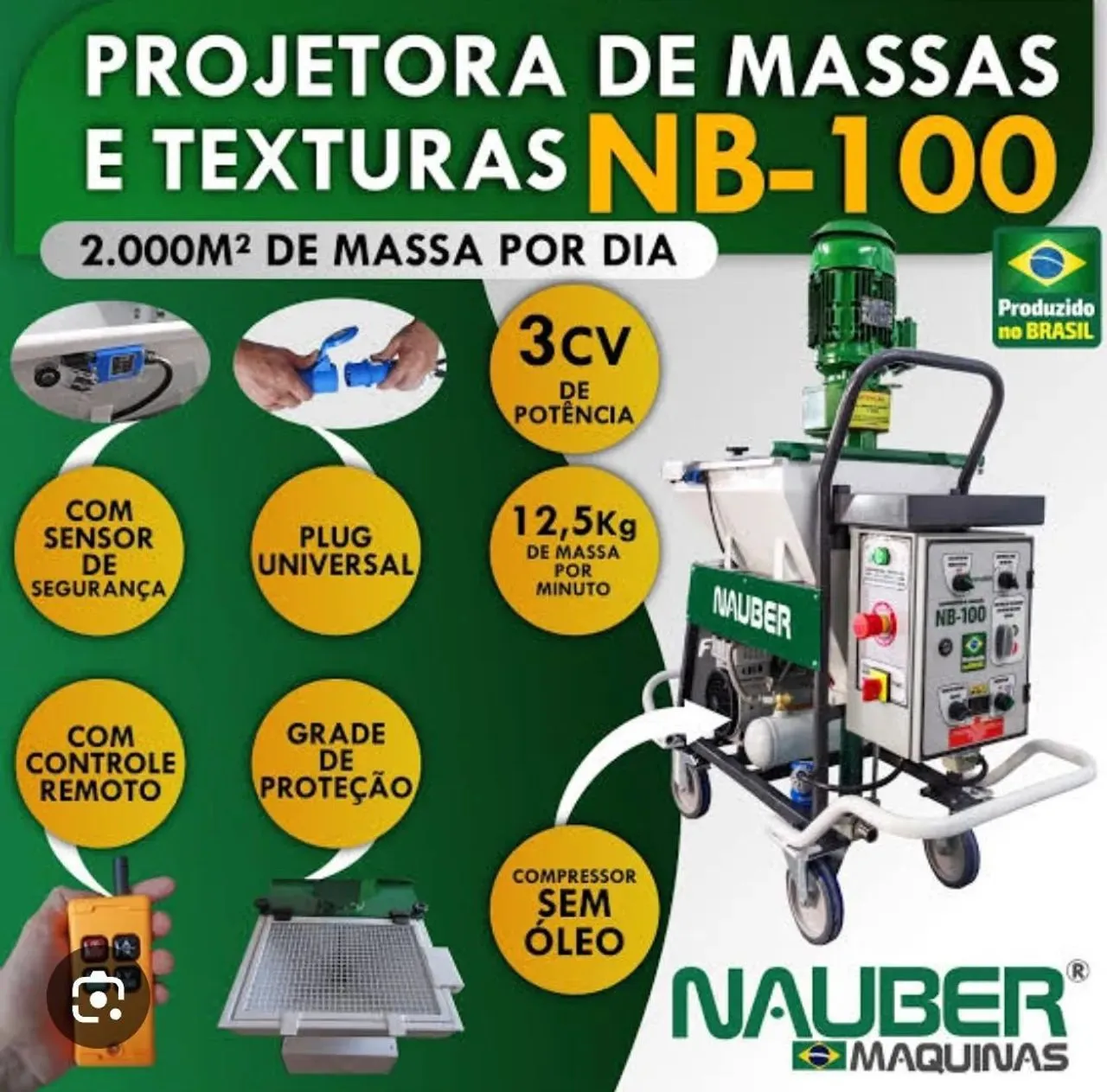 Projetora de Massas e Texturas NB-100 - 2.000m²/dia