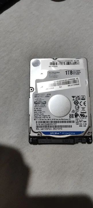 HD Interno WD Blue 1TB Notebook