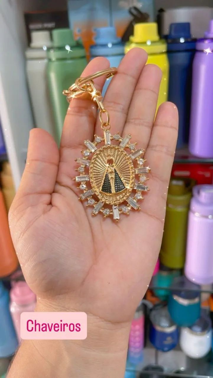 Chaveiro Religioso Dourado
