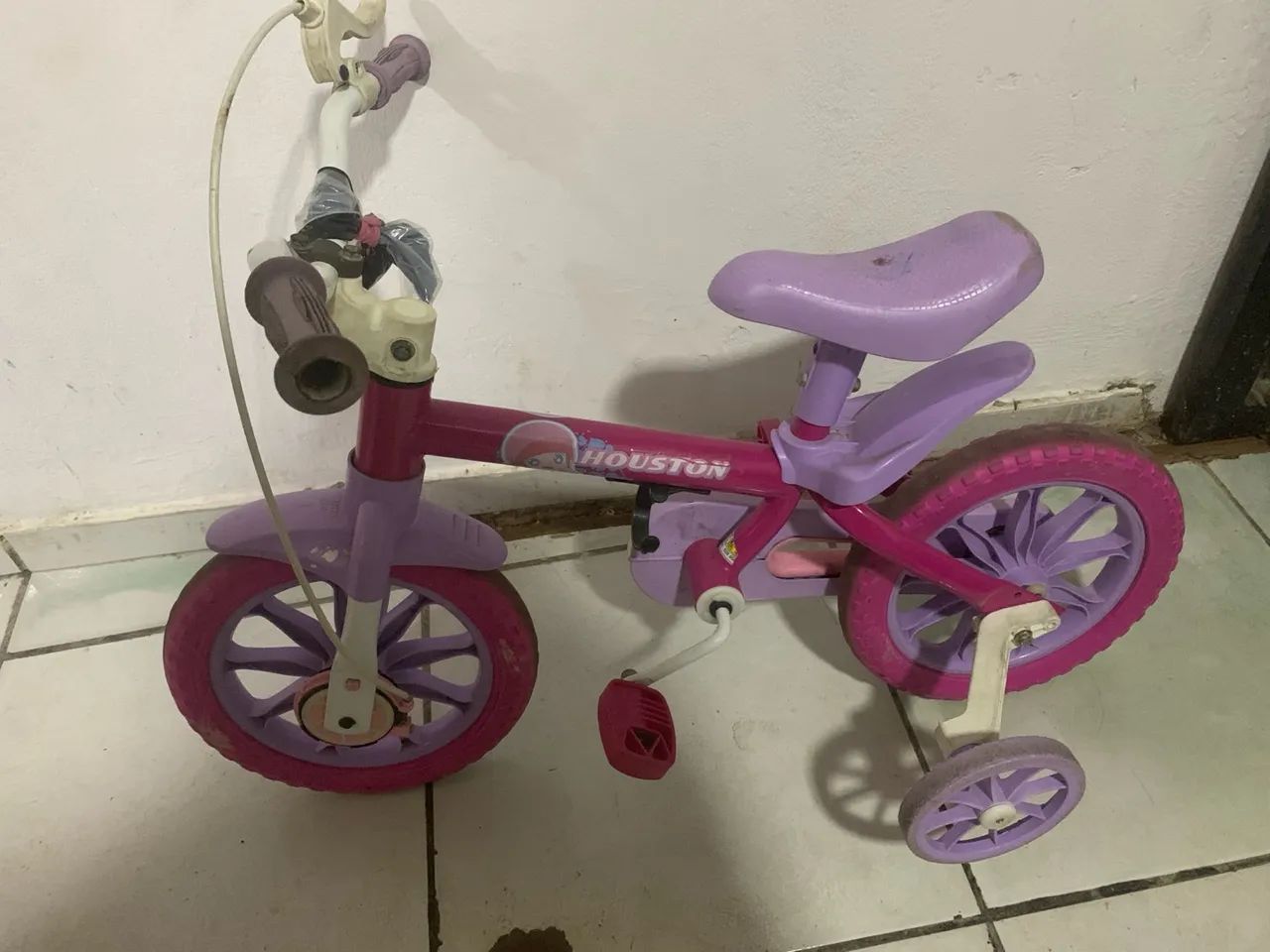 Bicicleta Infantil Houston Rosa e Lilás - Perfeita!
