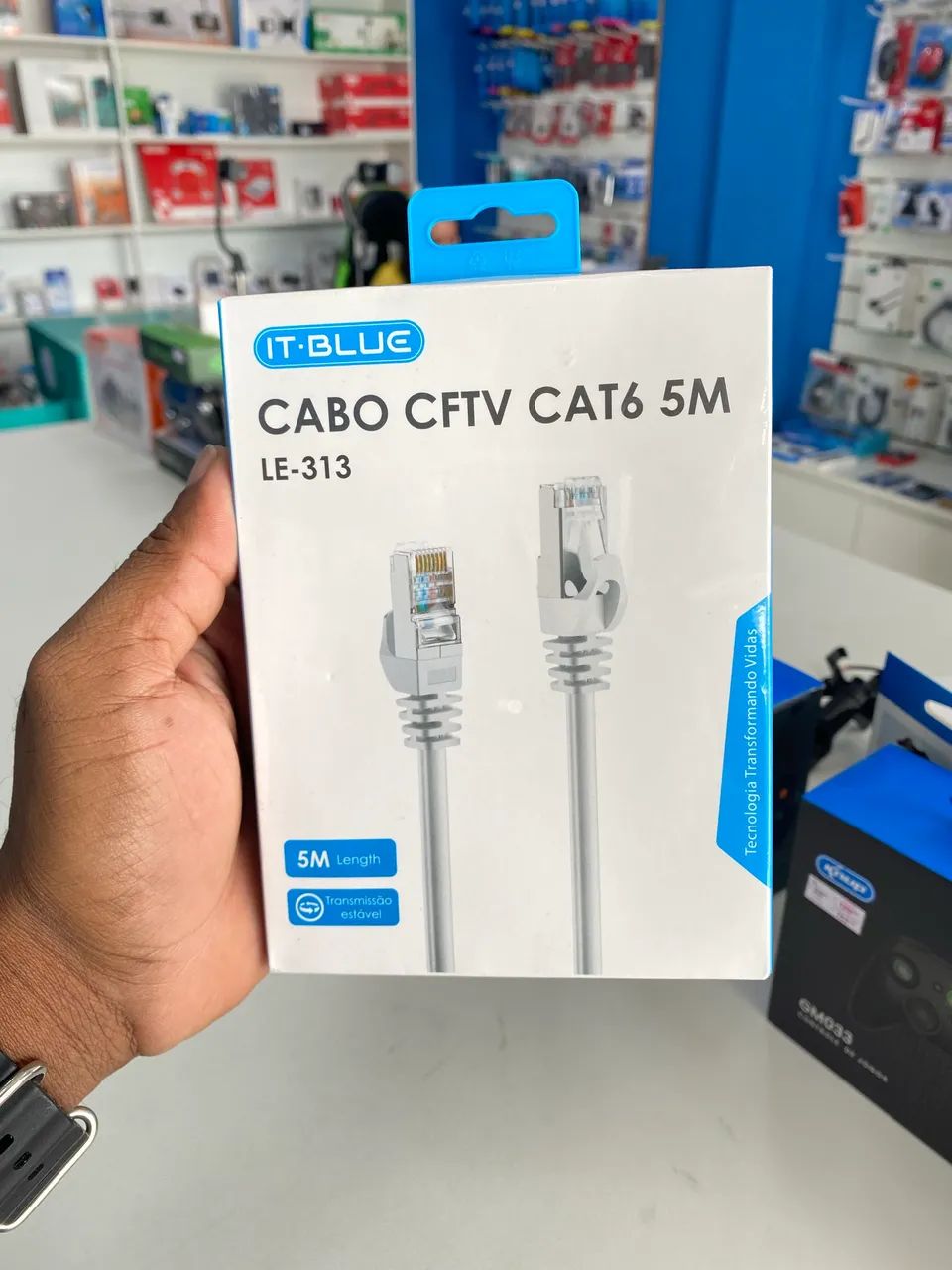 Cabo de Rede Cat 6 com 5 Metros para CFTV e Rede, Até 1000Mbps, Cinza - It-Blue  - Foto 3