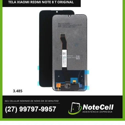 Tela Display Para Xiaomi Redmi Note 8T Original 3.485- Instalação Expressa Em 30 Minutos!