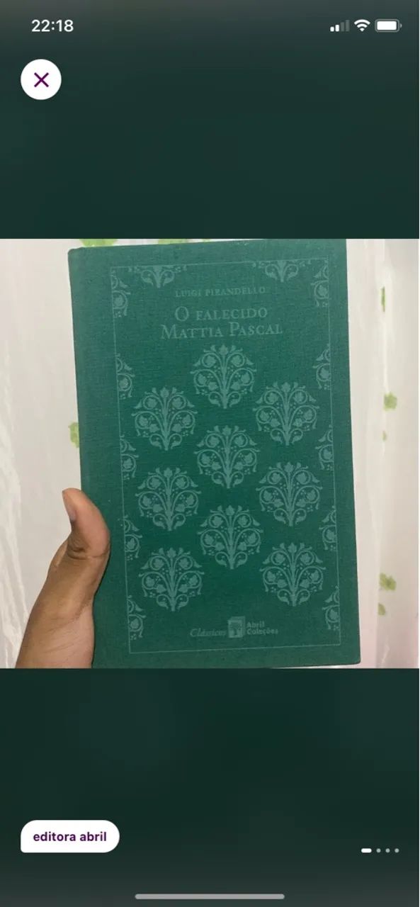Livro O Falecido Mattia Pascal de Luigi Pirandello