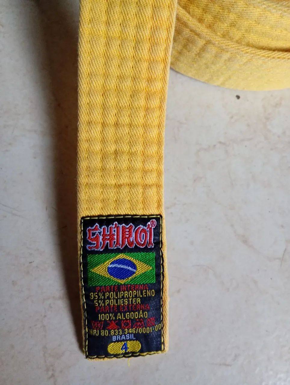 Faixa amarela para kimonos tamanho 4 Shiroi - Foto 2