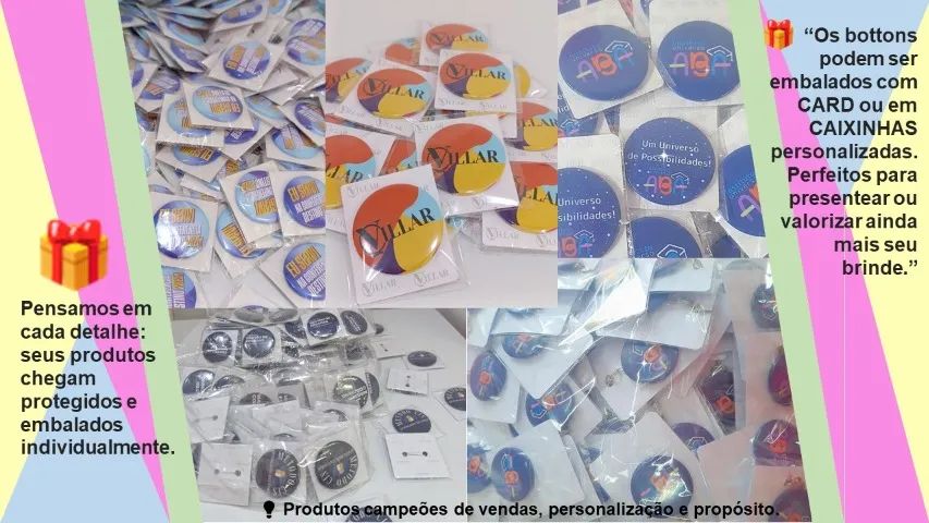 Bottons 38mm e 55mm personalizados - Foto 3