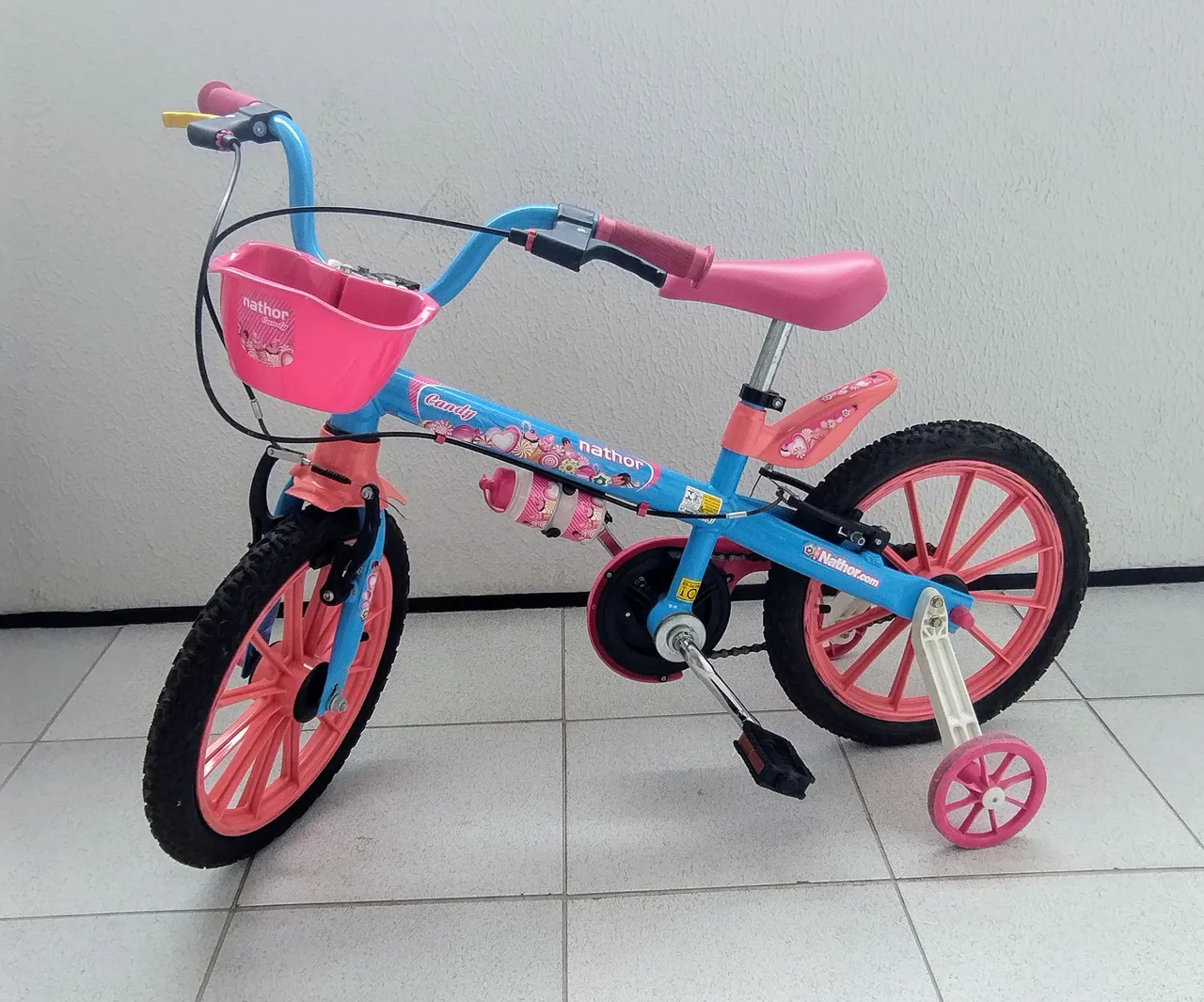 Bicicleta Infantil Nathor Candy Aro 16 - Rosa e Azul
