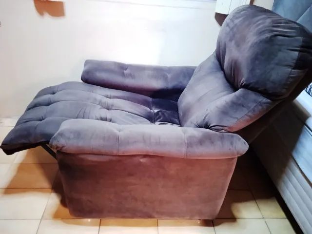 Poltrona Retrátil e Reclinável Tecido Suede  - Foto 5