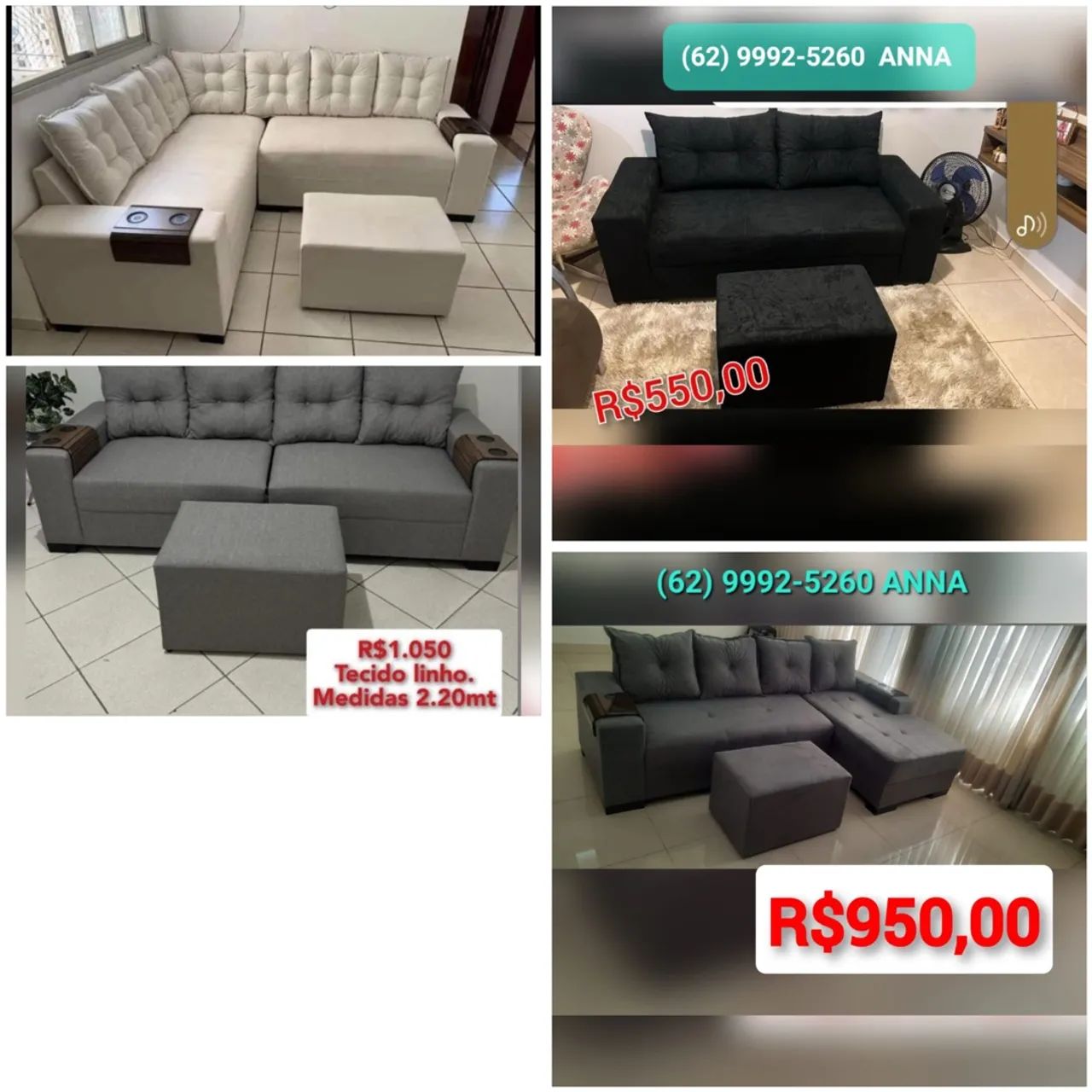 Sofás e Puffs com Ótimos Preços!