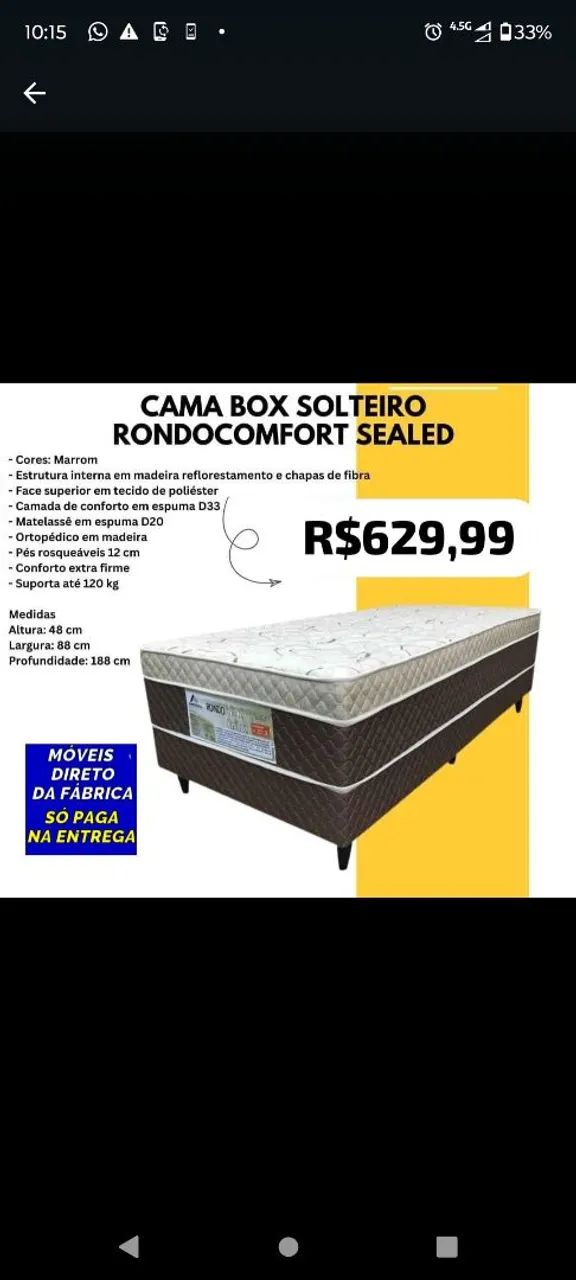 CAMAS BOX SOLTEIRO DIRETO DA FÁBRICA  - Foto 3