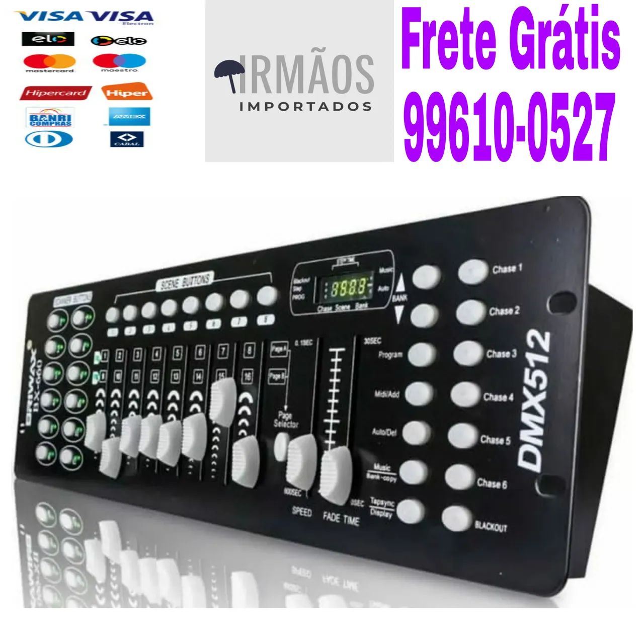 Mesa Controladora Dmx 512 192 Canais Iluminação Efeitos Luz