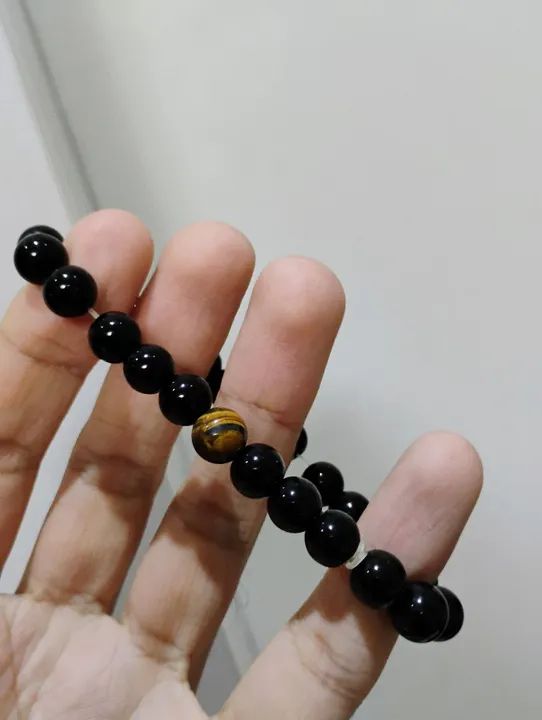 Pulseira de pedras Ônix e Olho de Tigre